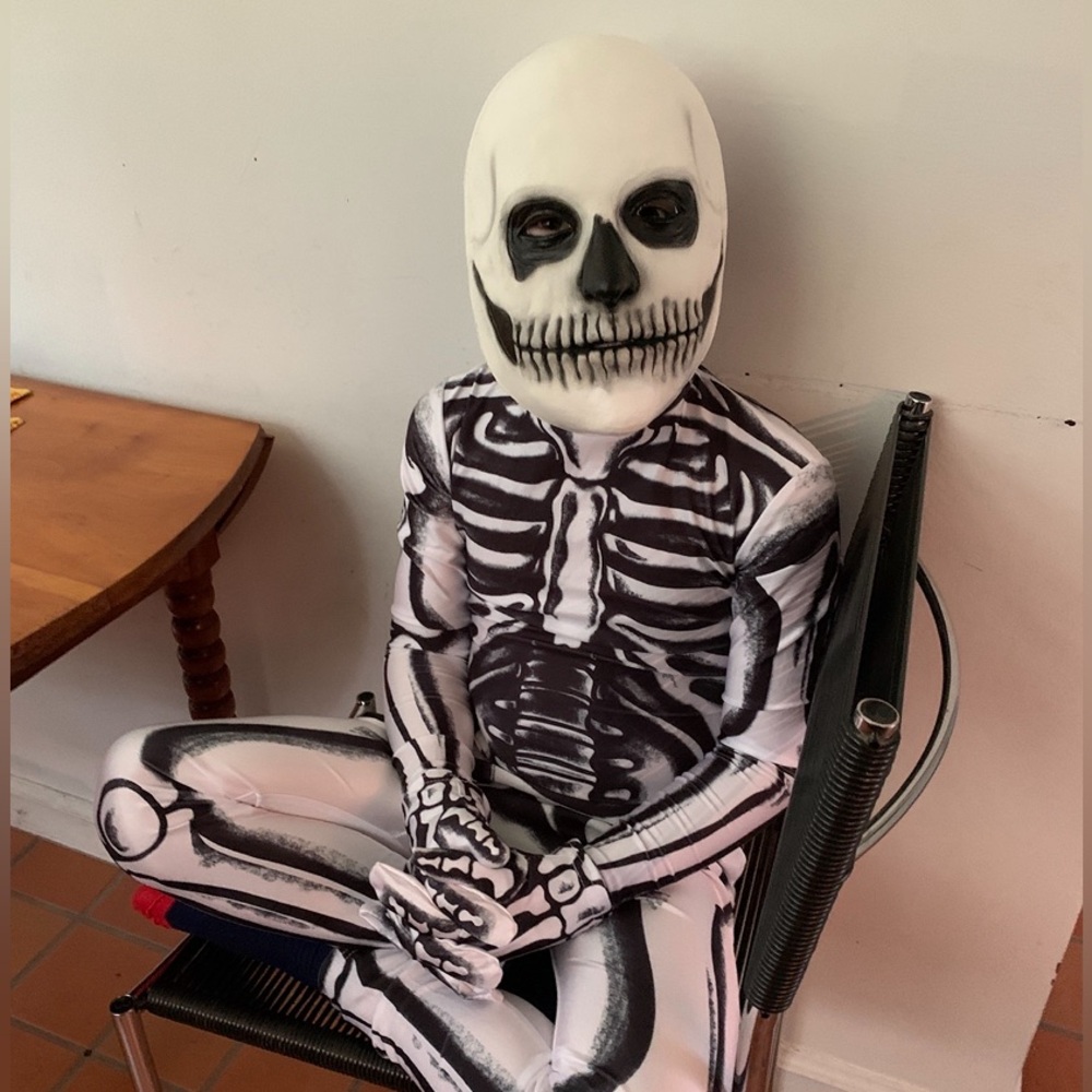 Kids Skeleton Halloween Costume with Mask 7/8